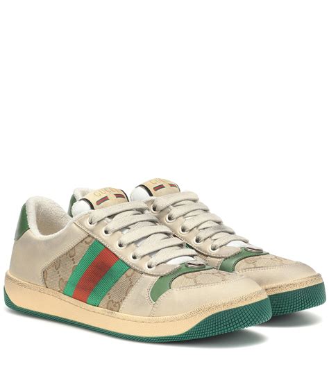 gucci men's screener leather sneaker stores|gucci denim sneakers.